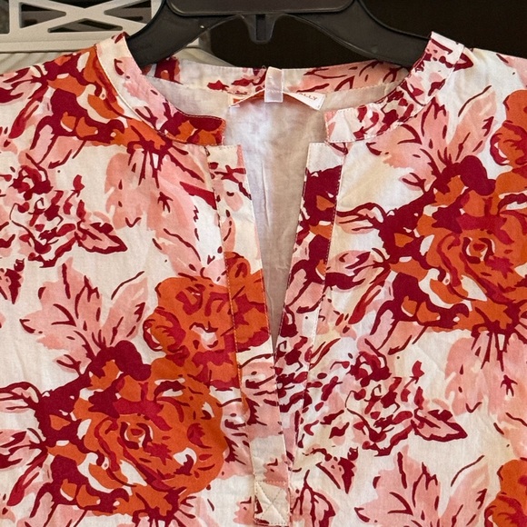 Jude Connally Maddie dress painted blooms red Large L nwt - Picture 6 of 7